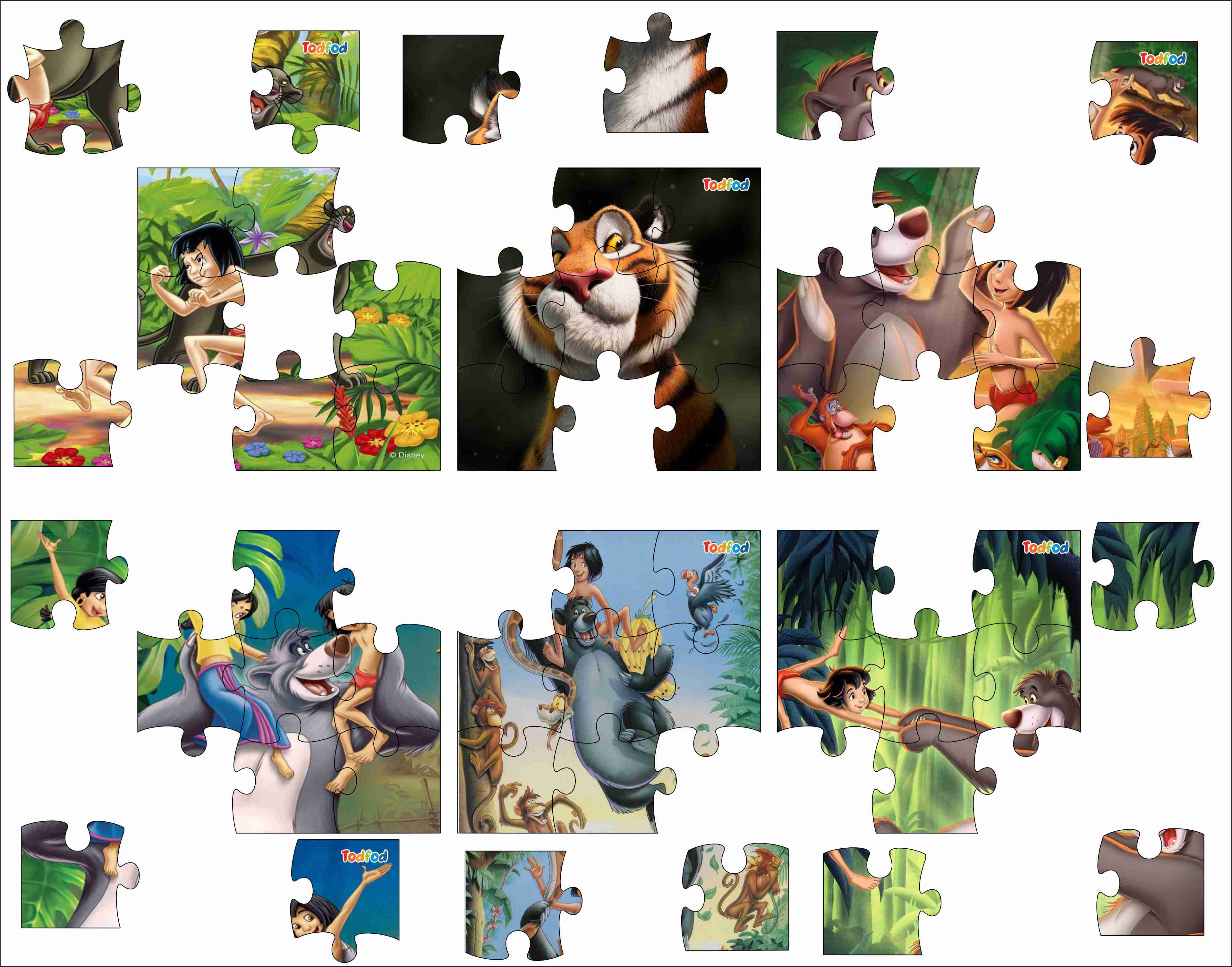 Wooden Jigsaw Puzzle - Jungle Book Mowgli & Friends