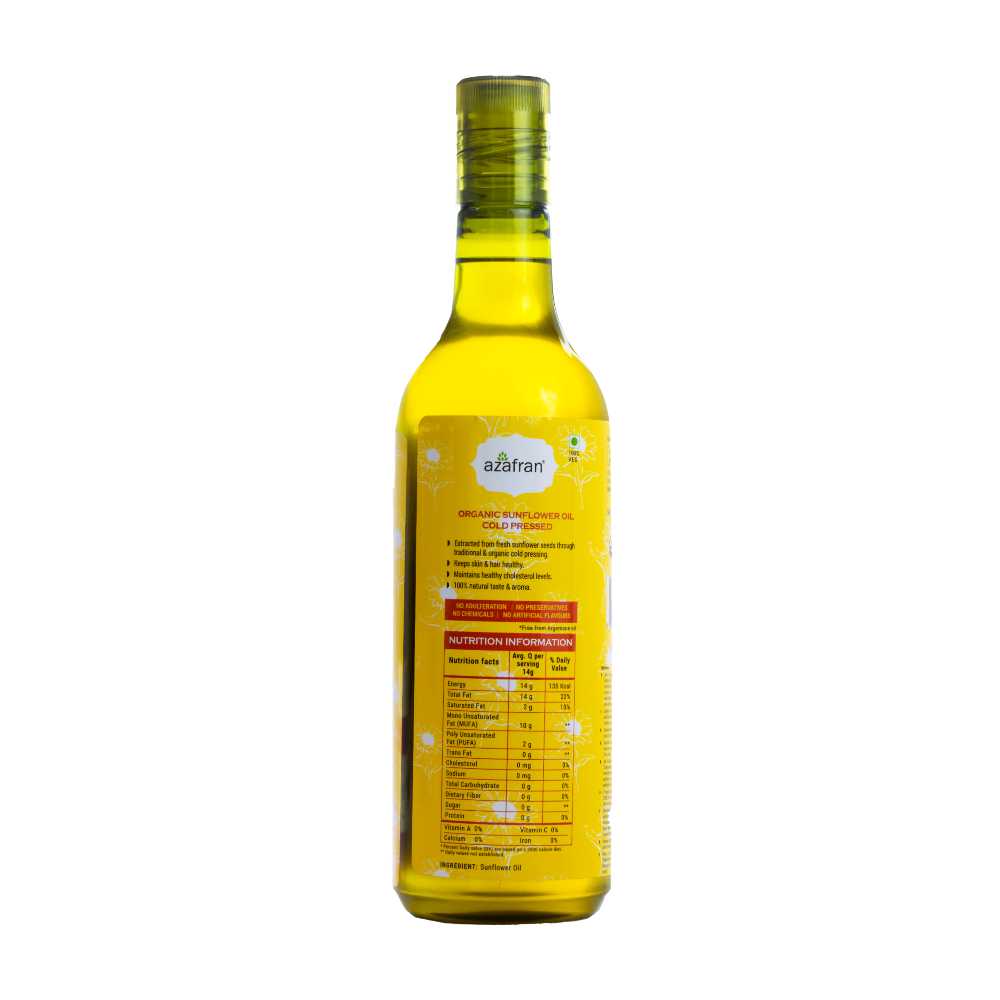 Azafran Organic Sunflower Oil (Cold Pressed) - 1l