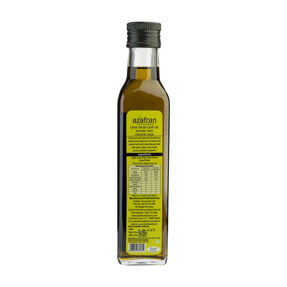 Azafran Basil Infused Extra Virgin Olive Oil - 250 ml