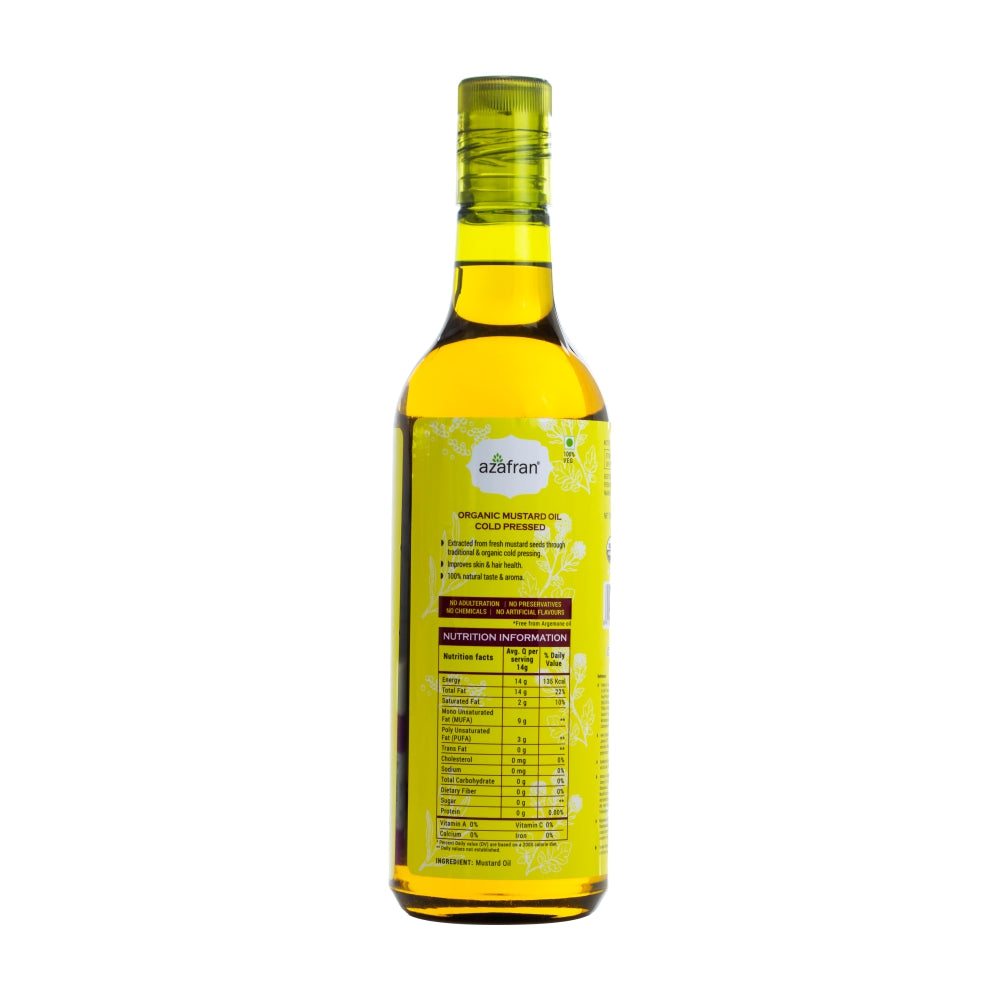 Azafran Organic Mustard Oil (Cold Pressed) - 1l