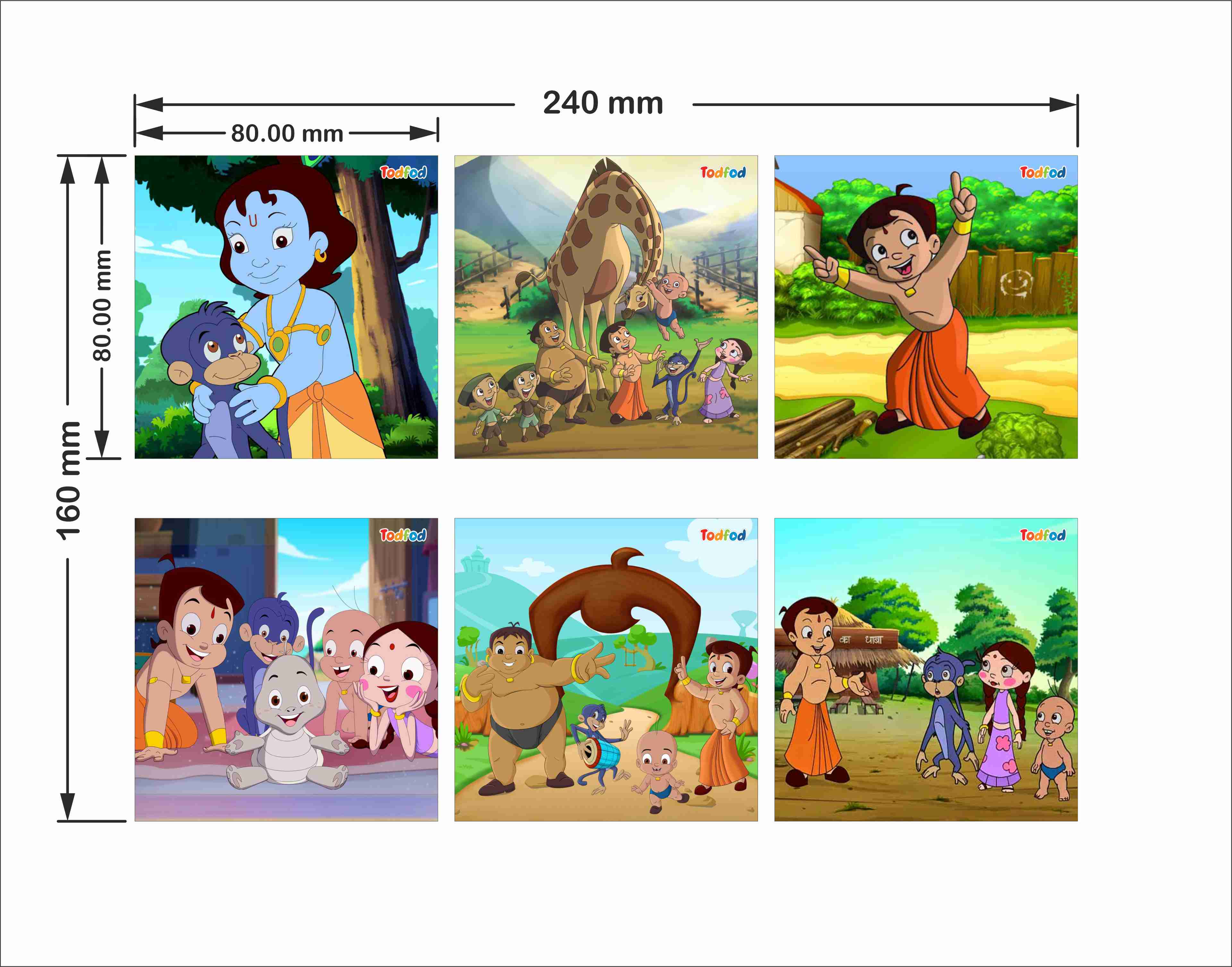 Wooden Jigsaw Puzzles - Chota Bheem & Friends Anime Cartoon Characters