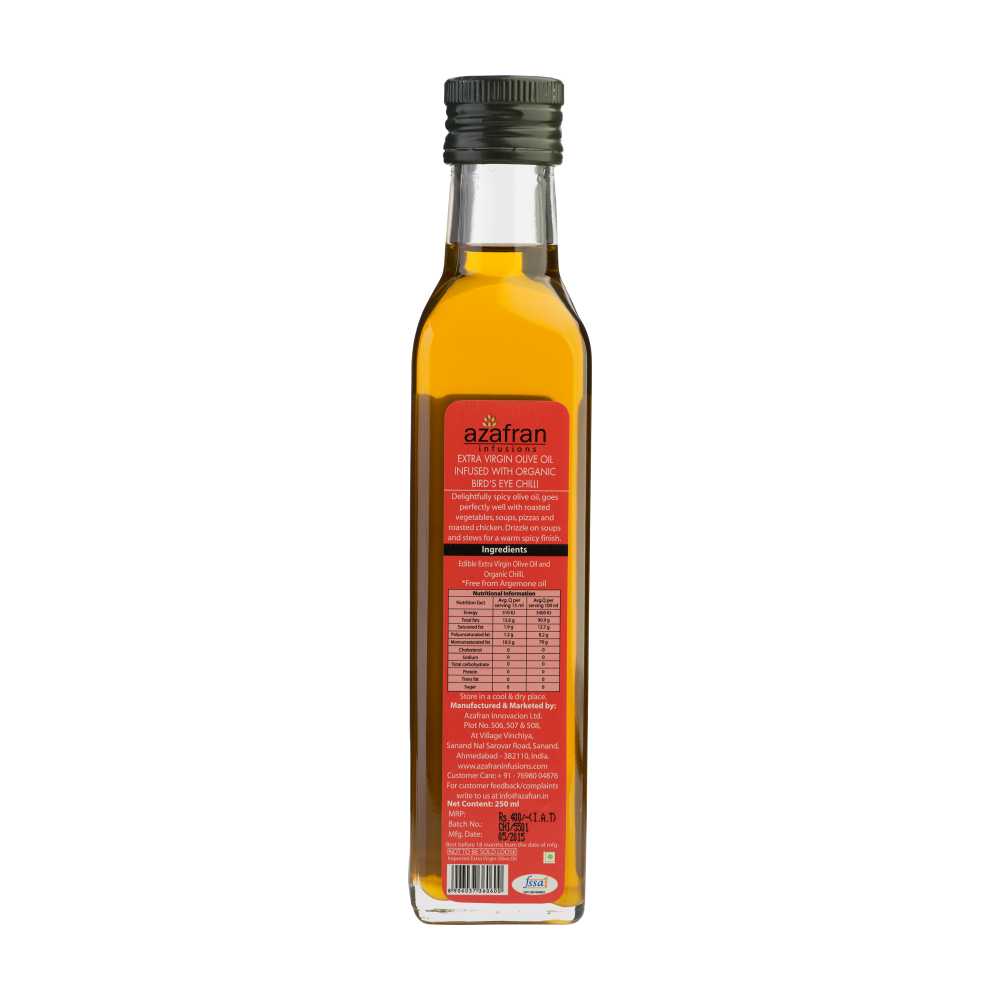 Azafran Bird's Eye Chilli Infused Extra Virgin Olive Oil - 250 ml