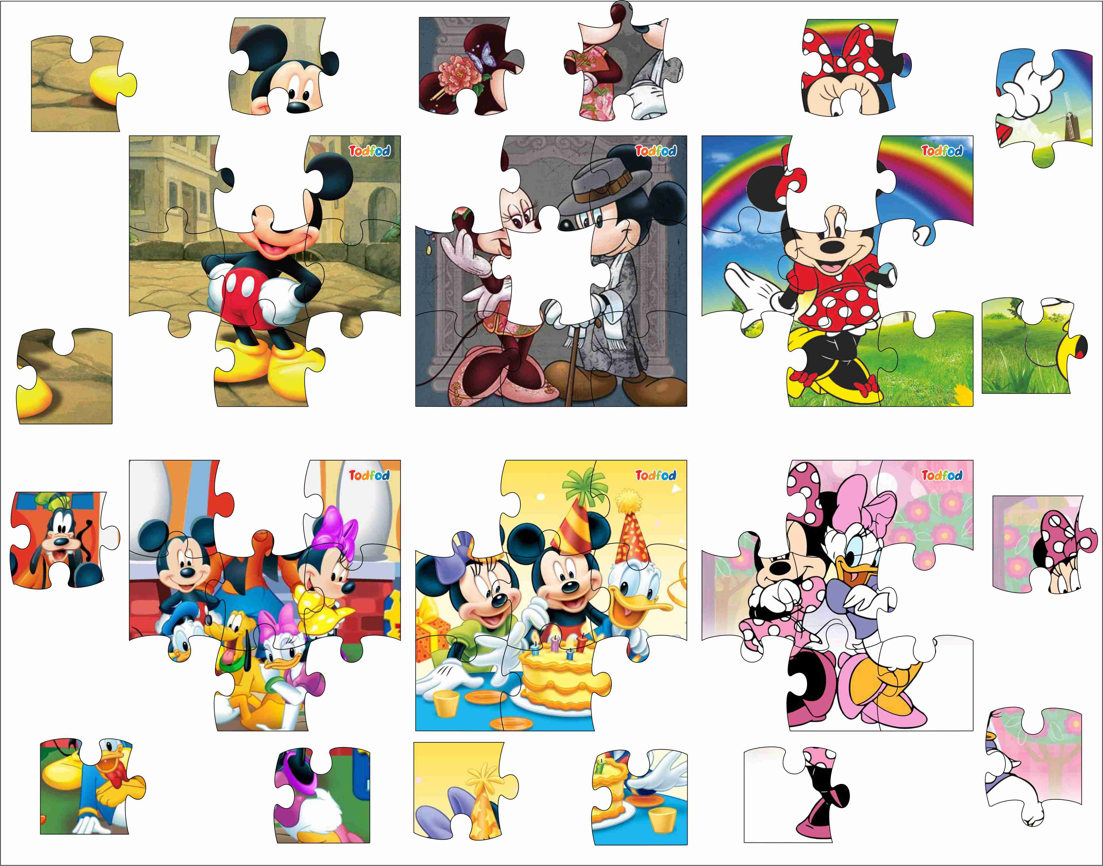 Wooden Jigsaw Puzzles - Disney Mickey Mouse Anime Cartoon Characters for Kids