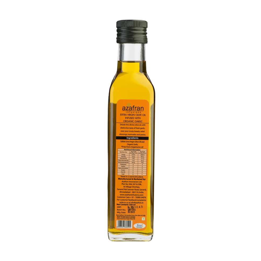 Azafran Garlic Infused Extra Virgin Olive Oil - 250 ml