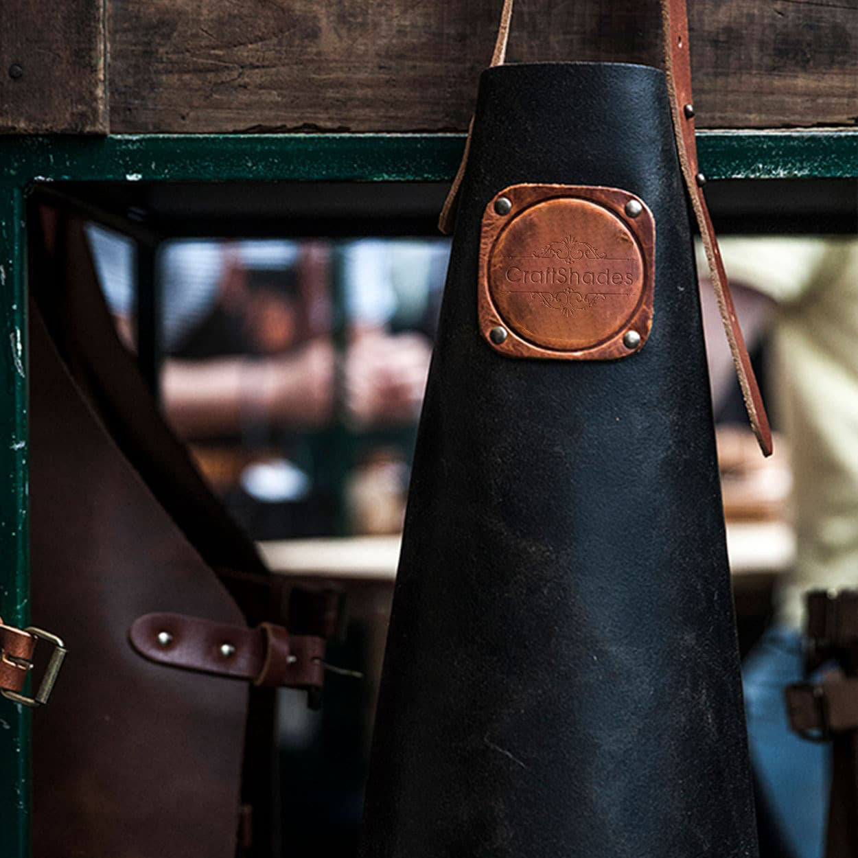 CraftShades leather Apron for Men Black Colour