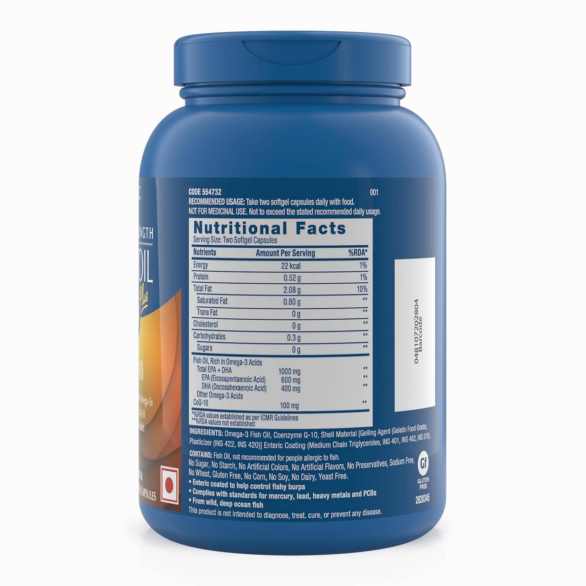 GNC Triple Strength Fish Oil Plus CoQ - 1000mg - 60 tabs