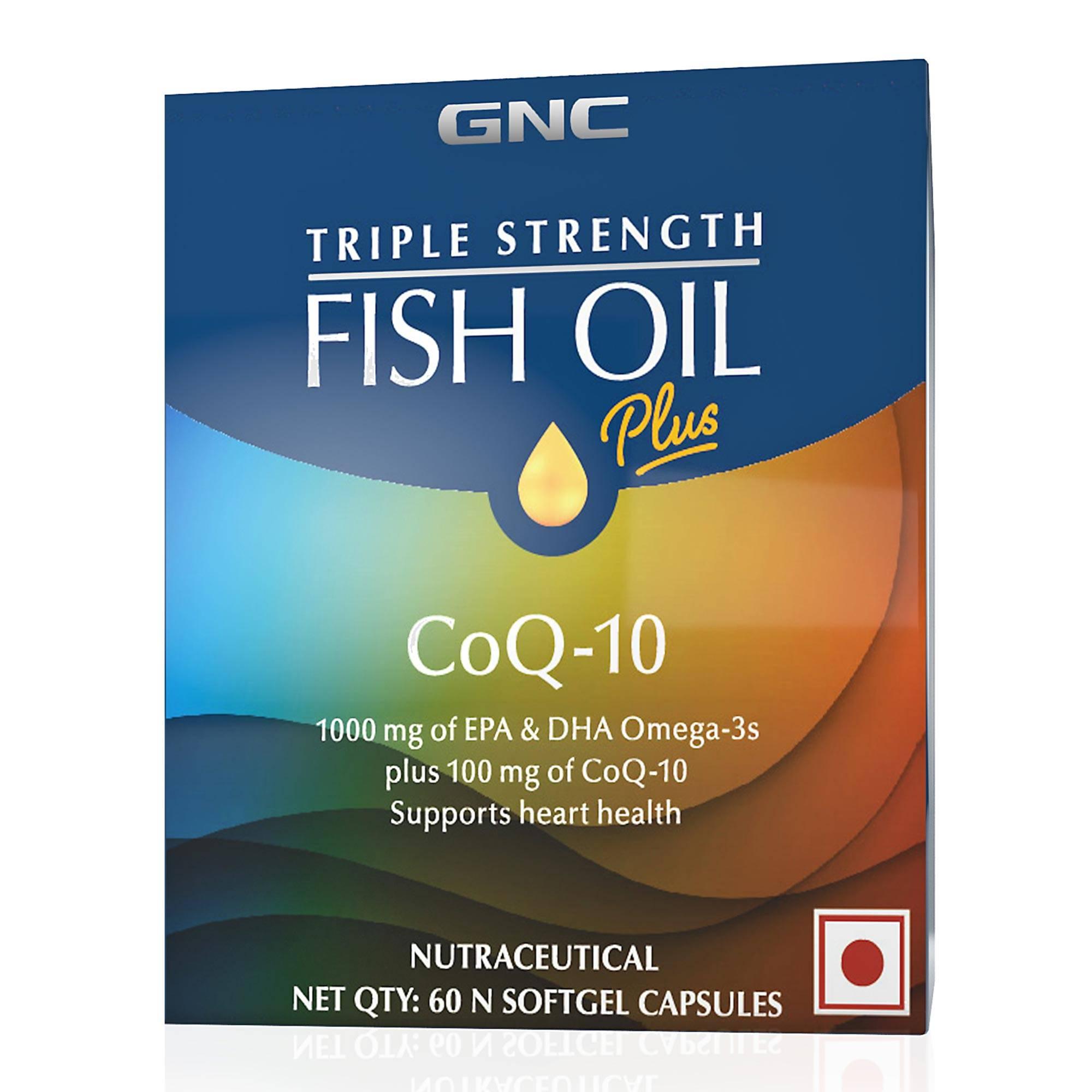 GNC Triple Strength Fish Oil Plus CoQ - 1000mg - 60 tabs