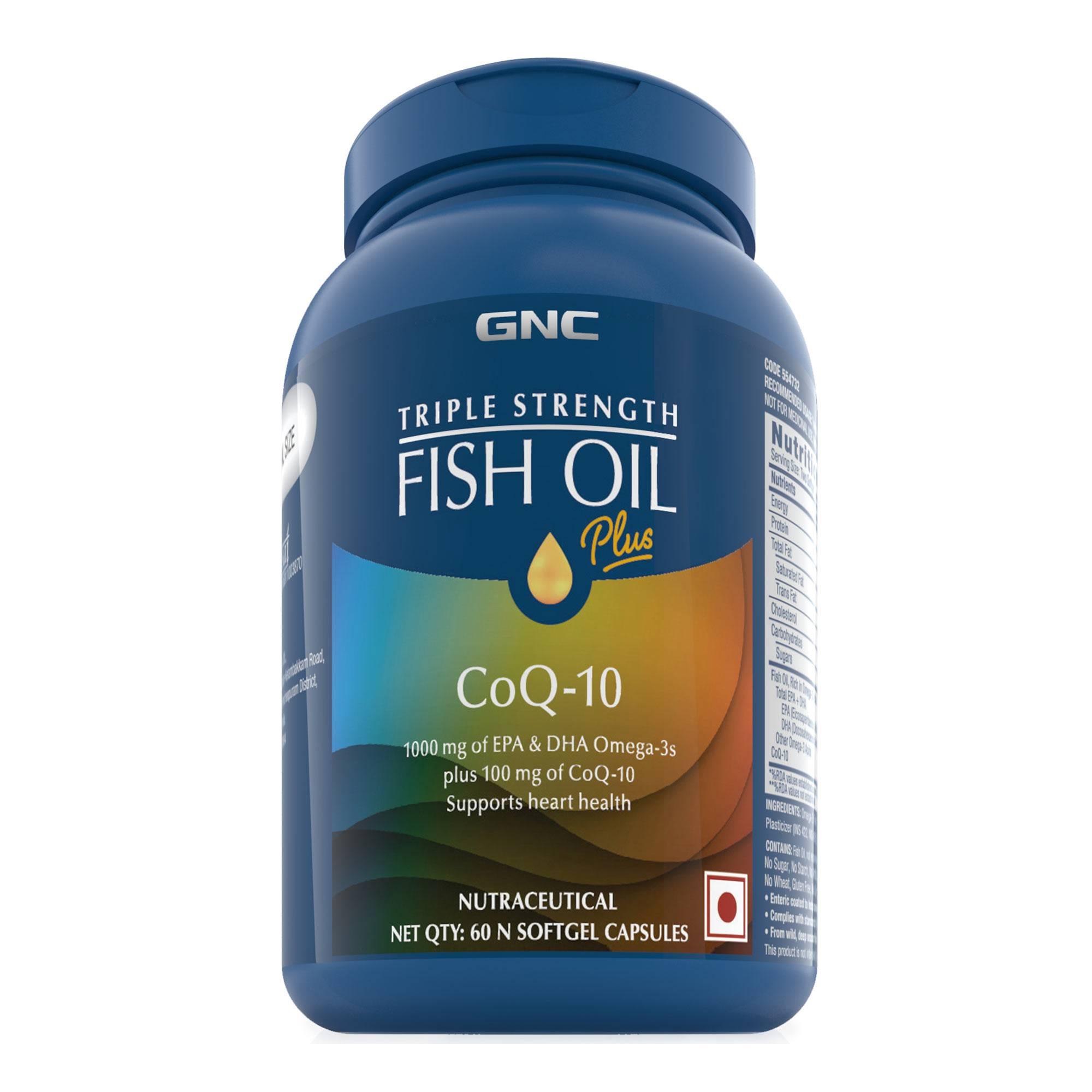 GNC Triple Strength Fish Oil Plus CoQ - 1000mg - 60 tabs