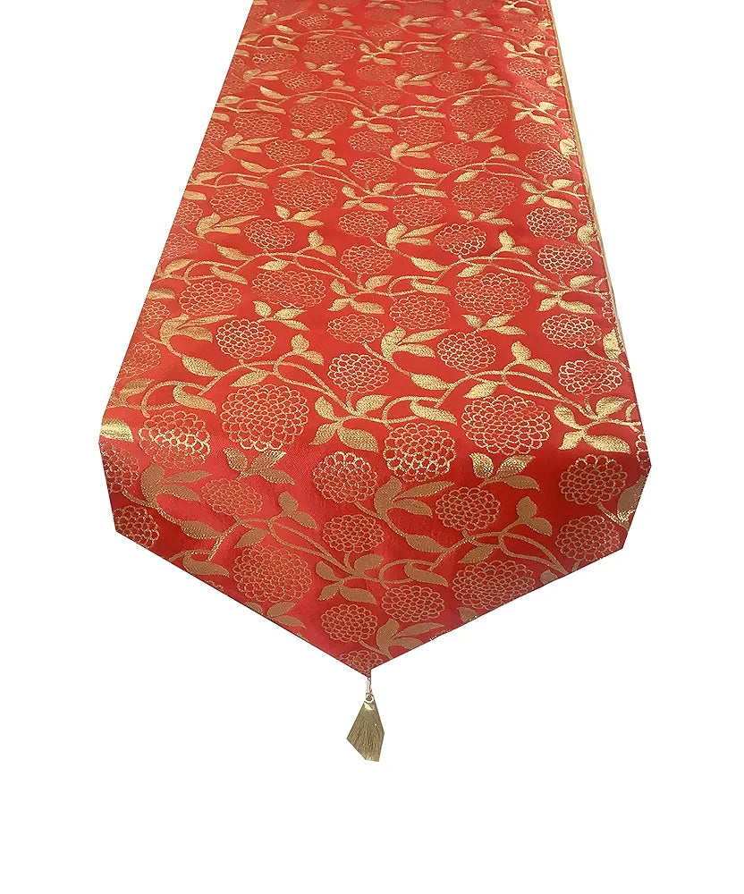 Pink Parrot Dopian Silk Multi Colour Table Runner 1 Pc-t 115