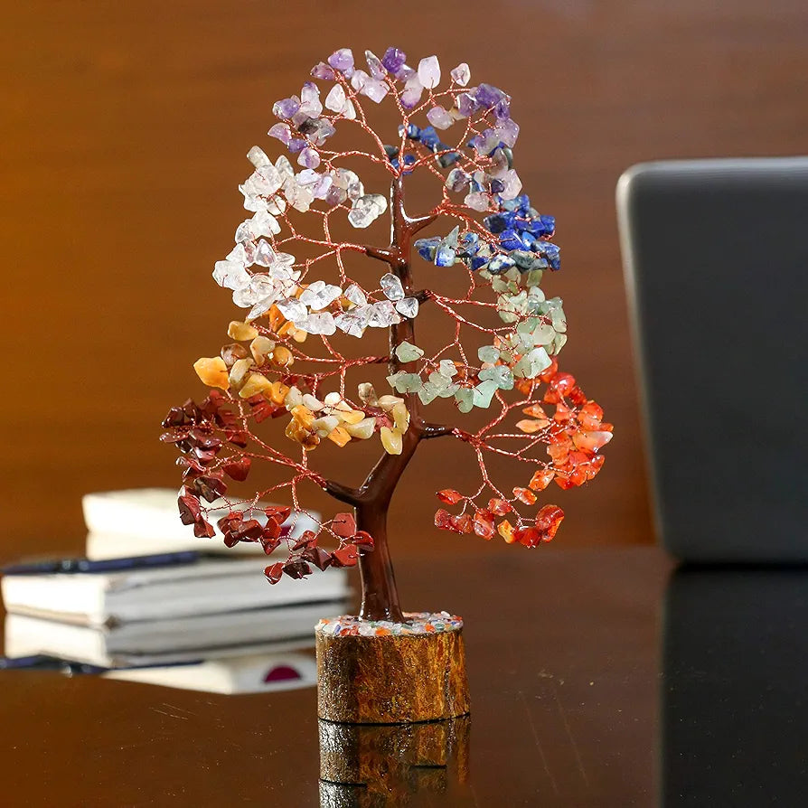 HindCraft Seven Chakra Crystal Tree Copper Wire 10-12 inch