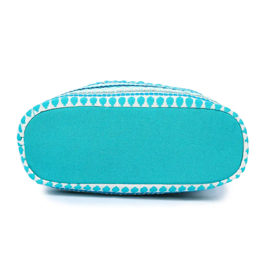 Klondon Alii And Aliizey Tote Bag For Women With Zip Bag Colour Teal Gold