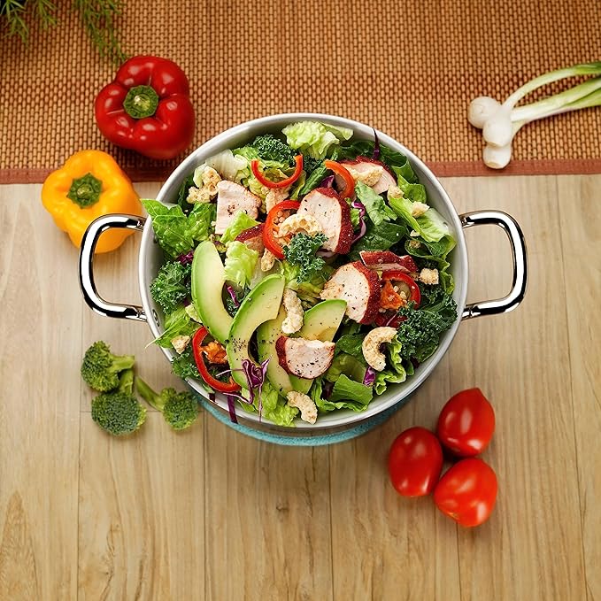 Sumeet Stainless Steel Induction Bottom Casserole 5 Liter 20 Cm Dia Silver 3200 ml