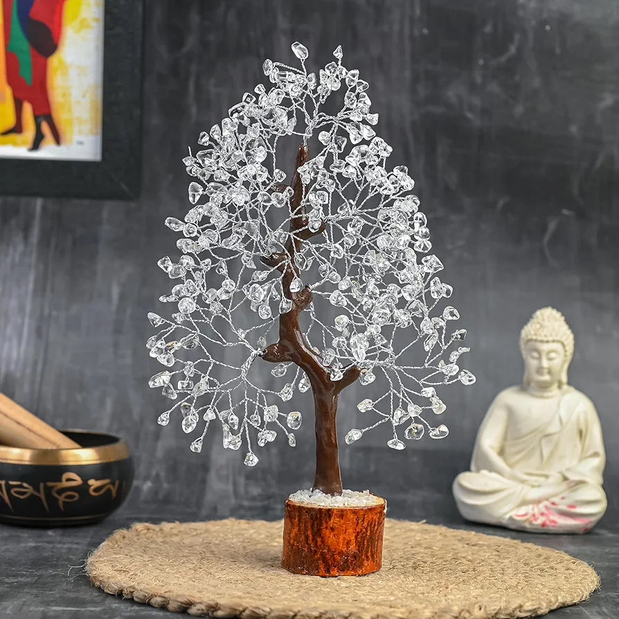 Bezavo Clear Quartz Crystal Tree Silver Wire