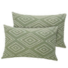 Huesland by Ahmedabad Cotton 144 TC Cotton Pillow Cover Set of 2 | White & Sage Green