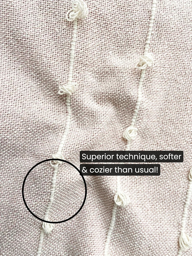 Sajavat Home Hand-Knitted Pure Cotton 3 Seater Sofa Throw Colour Summer Pink