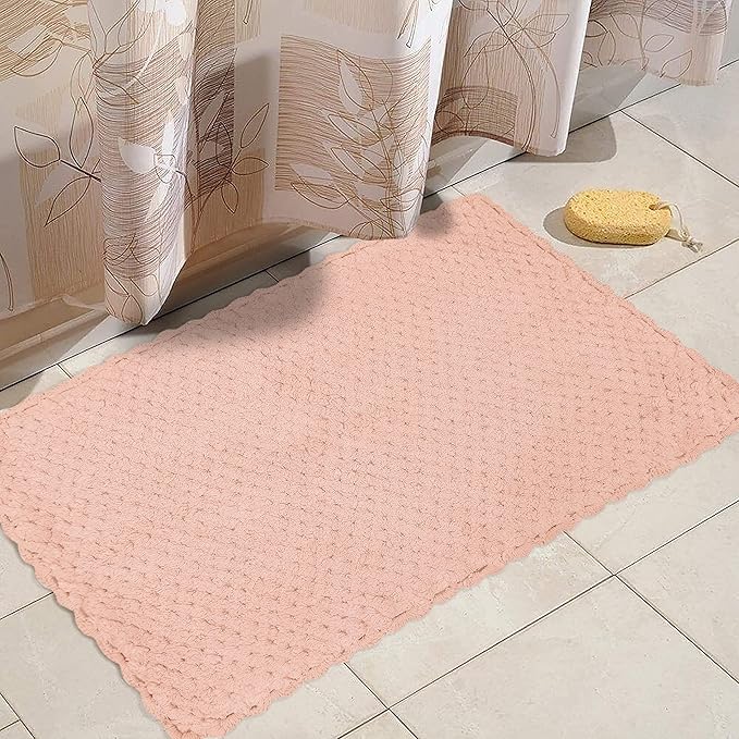 The Home Talk Cotton Stripes Bathmats Water Absorbent Runners Floor Mats