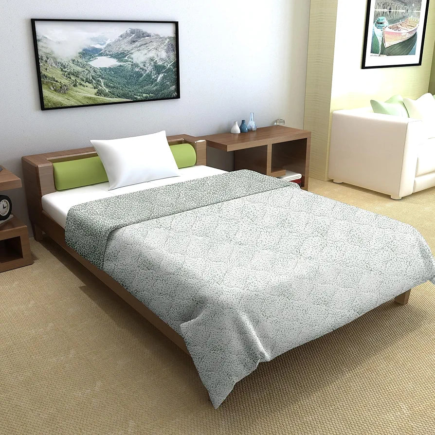 Divine Casa 120 GSM Microfiber Single Bed Comforter Soft & Lightweight Reversible AC Blanket Colour Slate Grey