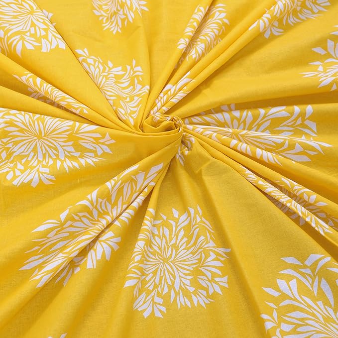 Huesland by Ahmedabad Cotton 144 TC Cotton Pillow Covers Set of 2 | Yellow