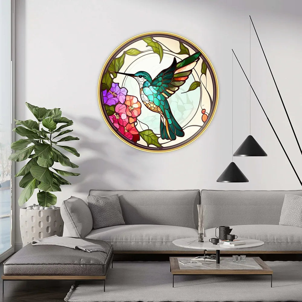 Livin'luxe Paintings Loving Couple Bird Modern Art Premium Sparkle Lamination Golden GR-26