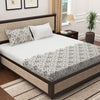 Story@Home Cotton Traditional Print King Size Bedsheet with 2 Pillow Covers Blue & Grey Colours
