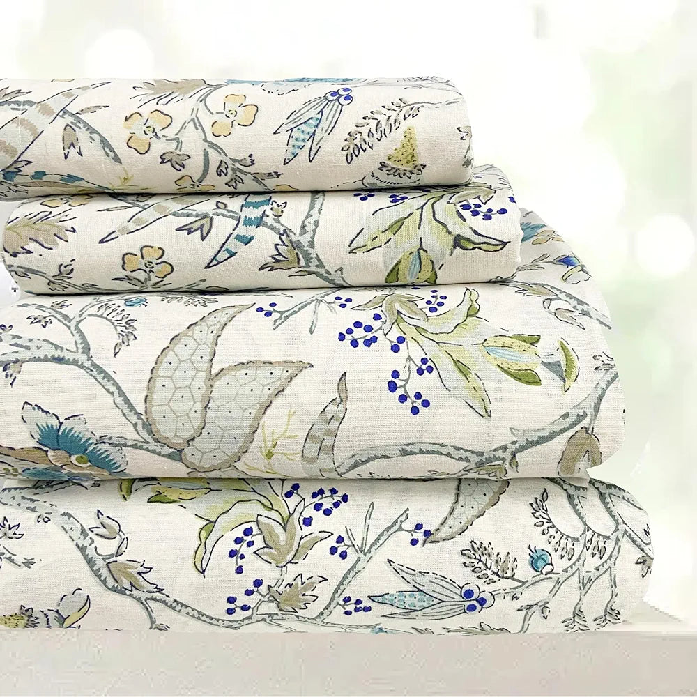 Sajavat Home 100% Pure Cotton King Size Bedsheet Set with 2 Pillow Covers Colour Sky Blue