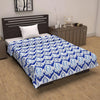 Divine Casa Floret 100% Cotton Single Dohar 120 GSM Soft & Lightweight Throw Blanket Colour Dazzling Blue