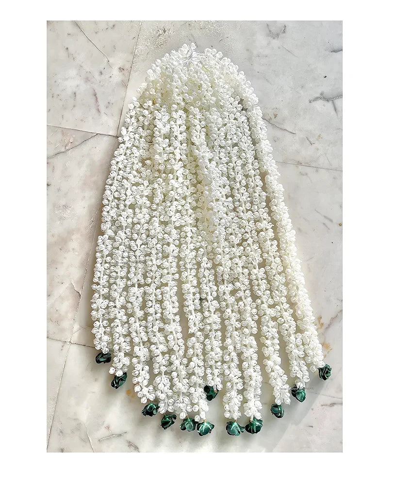Artificial Jasmine Buds & Rose Strings Garlands Green