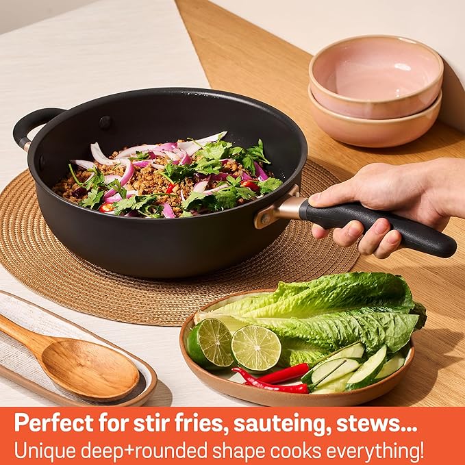 Meyer Accent Series Hard Anodized + Non-stick Chef's Pan 4.5 Liters Matte Black