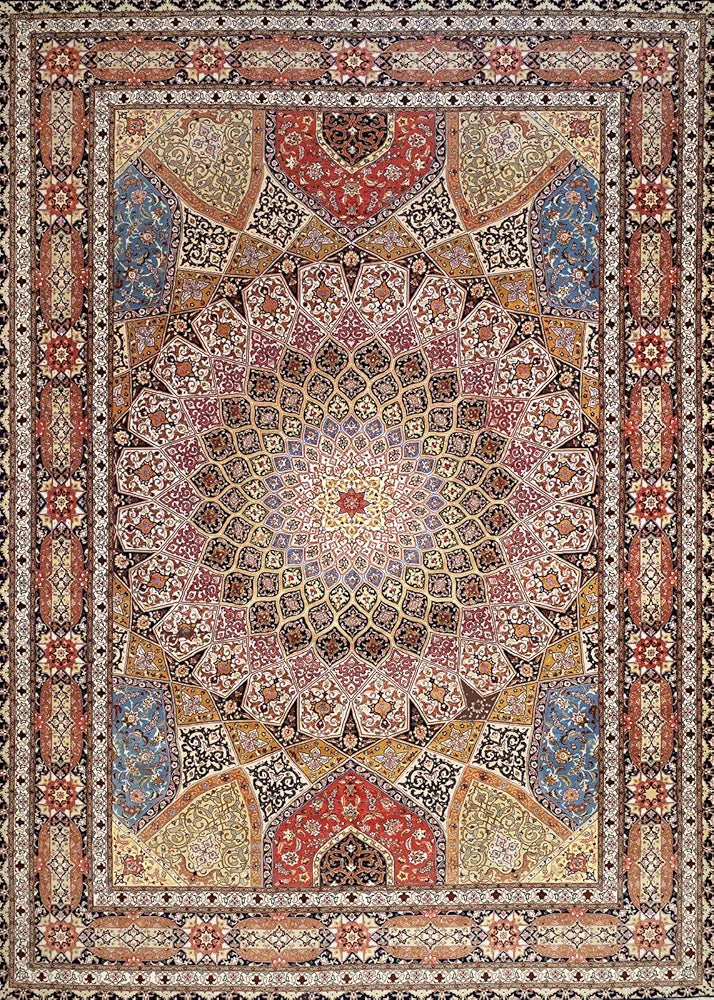 ishro home 3D Jet Multi Printed Carpet Rug Runner and Carpets for Bedroom Colour Royal Zari 4x6 Feet