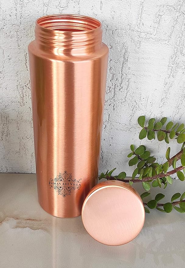 Indian Art Villa Pure Copper Leak Proof Bottle With Straight Design