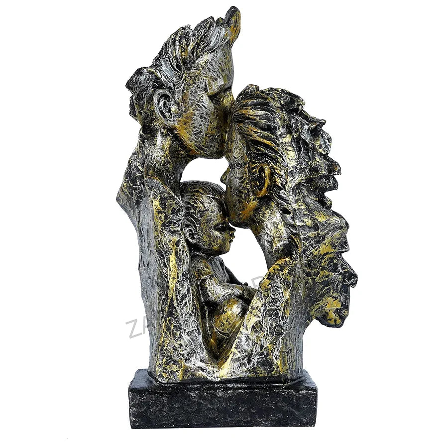 Zart Mother & Father With Child Love Statue Showpiece For Home Decor