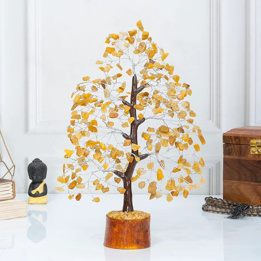 HindCraft Gemstone Crystal Tree Silver Wire 10-12 inch