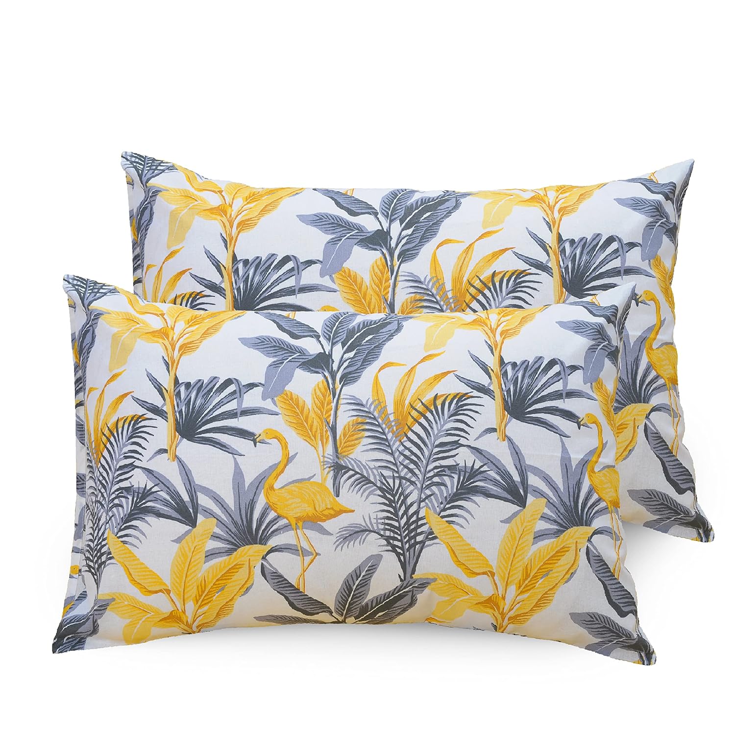 Huesland by Ahmedabad Cotton 144 TC Cotton Pillow Cover Set of 2 | Yellow