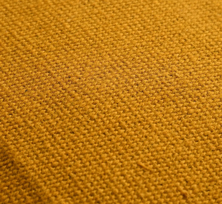 Sashaa World 100% Cotton Cushion Covers Colour Mustard With Tassels/decorative Throw Pillow( Set Of 2)