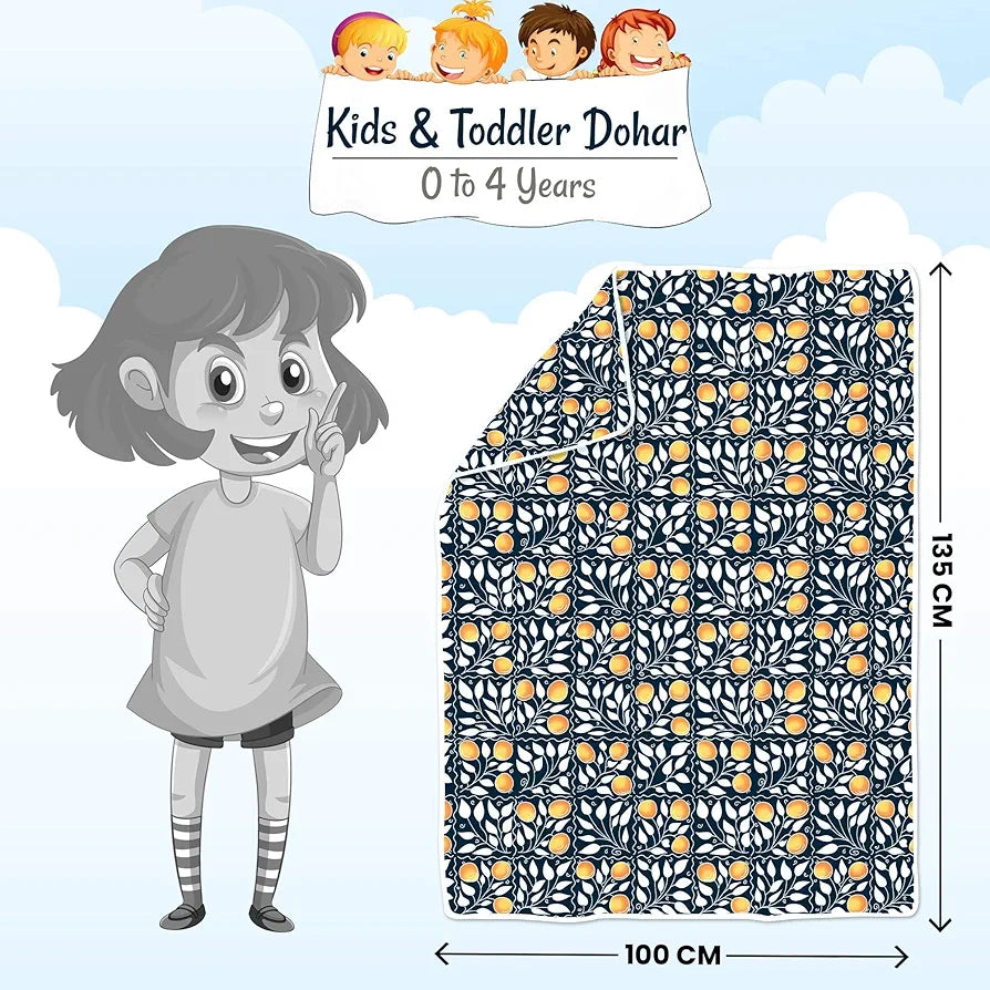 Divine Casa Cotton 120 GSM New Born All Season Ultrasoft Single Baby Blanket for Babies Colour Clematis Blue