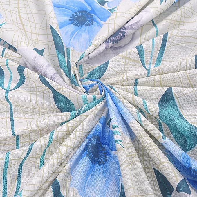 Huesland by Ahmedabad Cotton 144 TC Bedsheet for King Size Bed with 2 Pillow Covers | Tame Teal & Blue