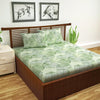 Divine Casa 144 TC Cotton Bedsheet for Double Bed 100% Cotton Colour Sage Green Floral Print with 2 Pillow Covers