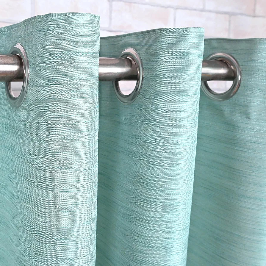 Divine Casa 7 Feet Elegant Blackout Door Curtain Premium Opaque Polyester Single Panel Colour Mediumaquamarine (Pack of 1)