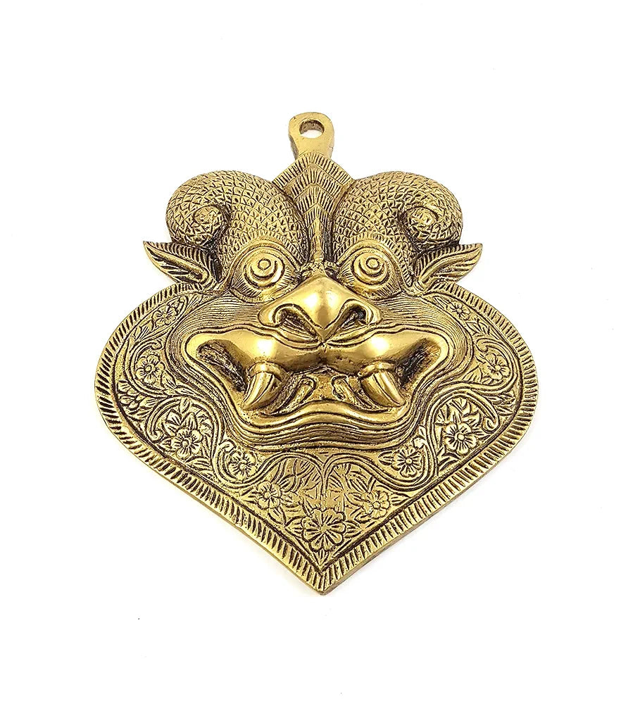 Two Moustaches Yali Brass Wall Hanging Evil Eye Protector