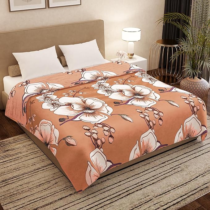 Story@Home Comforter Double Bed/Blanket Double Size Blanket White & Brown Colour