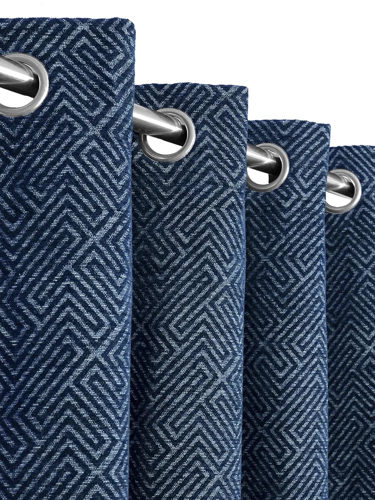 Saral Home Pacman Chenille Blackout Door Curtains Colour Navy