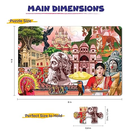 The Puzzl Co West Bengal Jigsaw Puzzle for Kids Learn Bengal’s Culture Monuments & Food