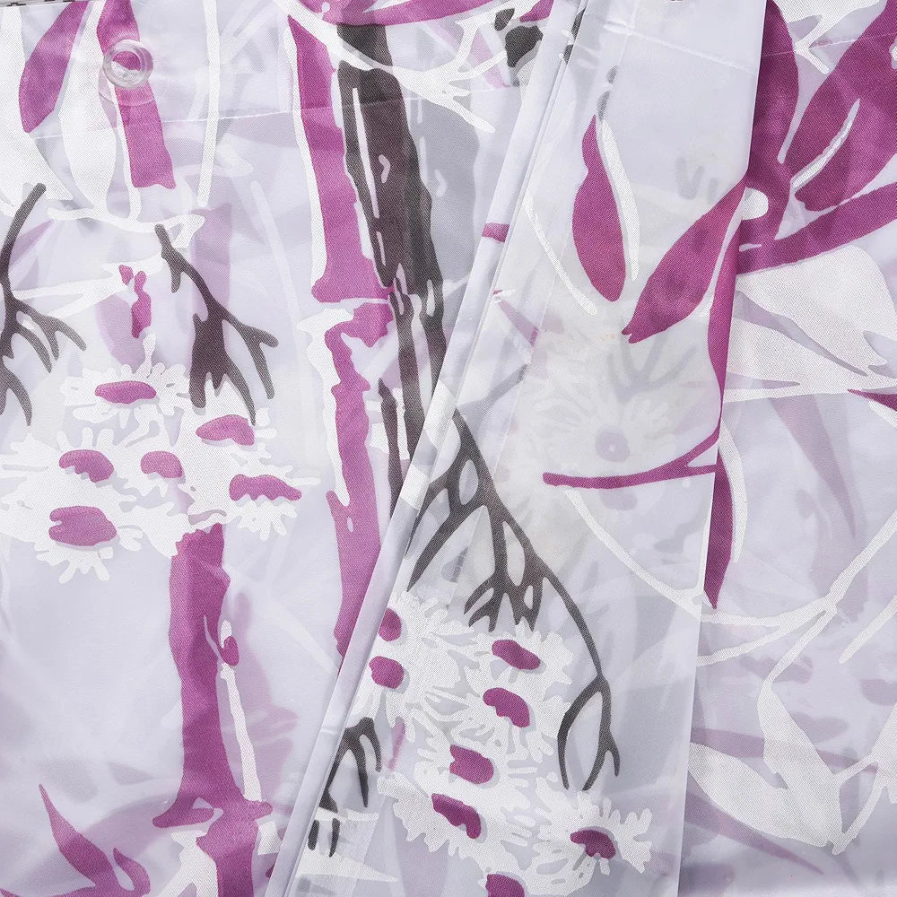 Kuber Industries Shower Curtain Bathroom Shower Curtain 8 Rings Curtain Bamboo Print Purple