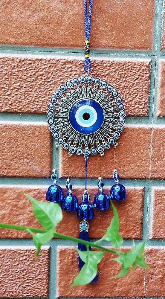 Paradigm Pictures 5 Bells Wind Chimes for Home Positive Energy Evil Eye Hanging for Home