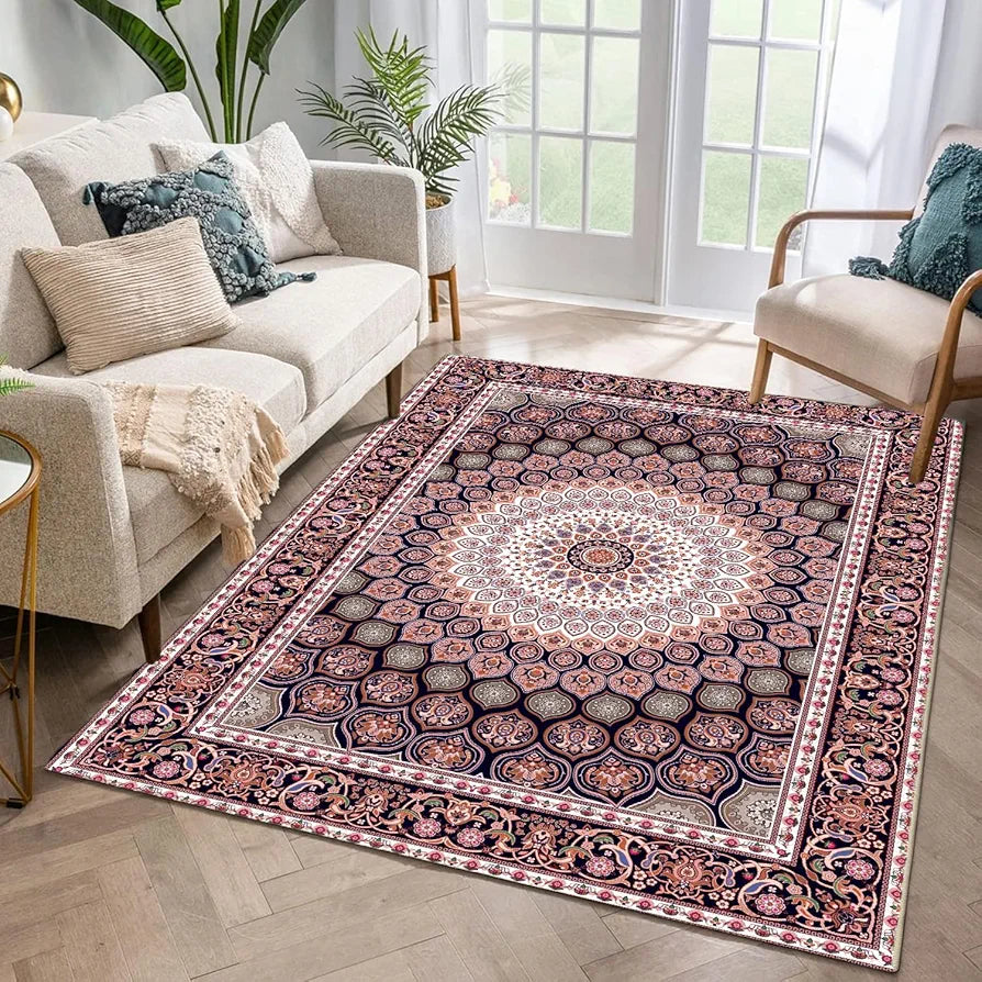ishro home Feet 3D Jet Multi Printed Carpet Rug Runne Colour Geometrical Retro 3 x 5 Feet