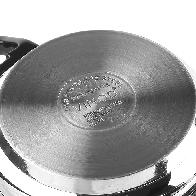 Vinod Stainless Steel Pressure Cooker 4.5 Litres | Also Use as Deep Fry Pan | Sandwich Bottom