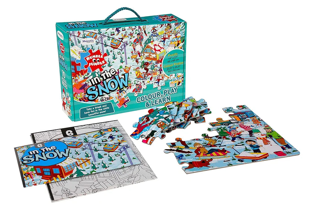 THE BOOK TREE in The Snow Fun and Educational Floor Puzzle by Majestic Book Club, Package Includes a Big Size Colouring Poster and Jigsaw Puzzle Packed in a Beautiful Box