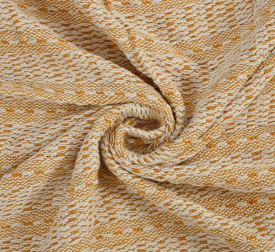 Sashaa World Striped Super Soft & Breathable Throw Blanket Colour Yellow