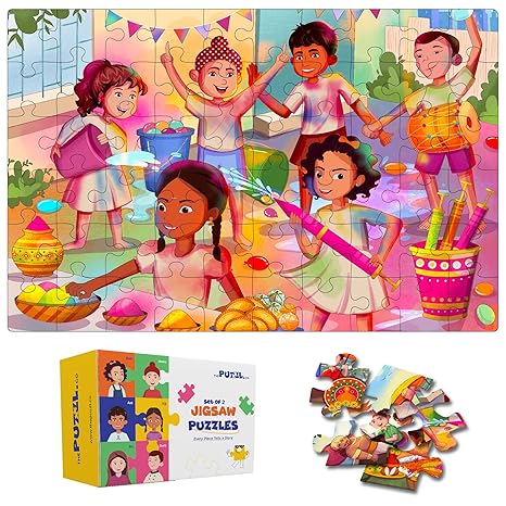 The Puzzl Co - Set of 2 Jigsaw Puzzles 60 Pcs Each Educational Puzzle Games for Boys Girls