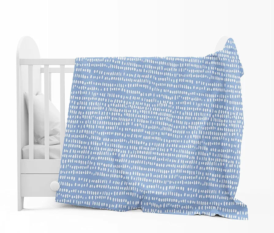 Divine Casa 120 GSM Microfiber Single Kids Dohar Soft & Lightweight Throw Blanket Rain Dash Pattern Colour Rainy Blue